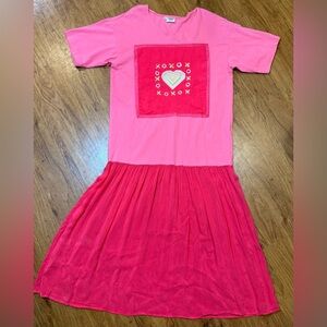 Vintage 90’s Johnny Was Embroidery Heart Dress Shirt Pink USA Authentic